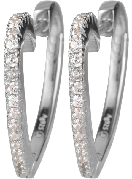 Jacques Lemans SE-O199A Damen Ohrringe Ohrstecker Sterlingsilber mit White Topaz